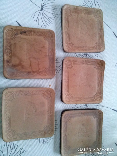 Retró bőr poháralátét, TVK reklám 5 db