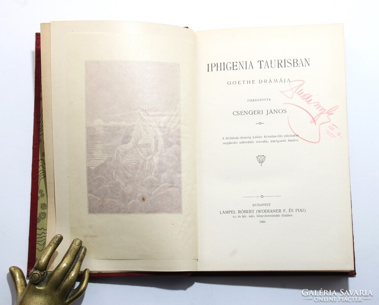 1904 Szecessziós különleges Gottermayer kötés Goethe Iphigenia Taurisban Gyönyörű könyv !!