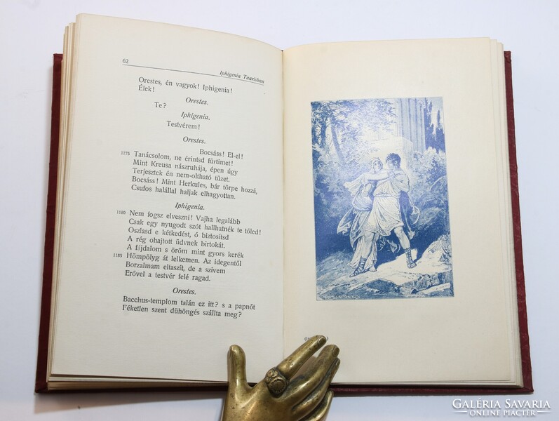 1904 Szecessziós különleges Gottermayer kötés Goethe Iphigenia Taurisban Gyönyörű könyv !!