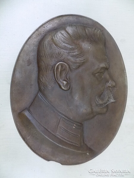 Max Jancke: Paul Von Hindenburg nagyméretű öntöttvas portré, 1924.