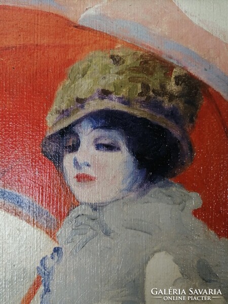 ART DECO PORTRÉ - KALAPOS HÖLGY