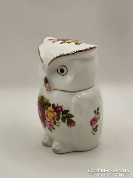Angol fine bone china porcelán bagoly cottage rosé 10.5cm