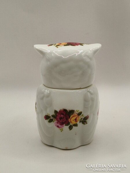 Angol fine bone china porcelán bagoly cottage rosé 10.5cm