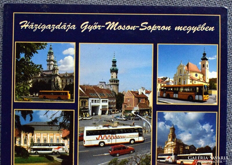 Kisalföld Volán / Győr-Moson-Sopron megyében -  retro mozaik fotó reklám képeslap