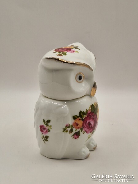 Angol fine bone china porcelán bagoly cottage rosé 10.5cm
