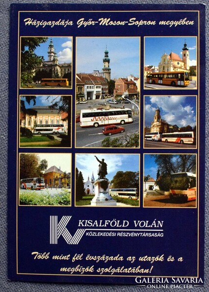 Kisalföld Volán / Győr-Moson-Sopron megyében -  retro mozaik fotó reklám képeslap