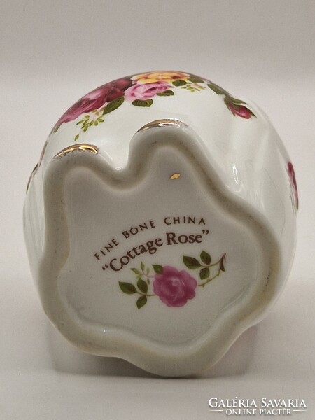 Angol fine bone china porcelán bagoly cottage rosé 10.5cm
