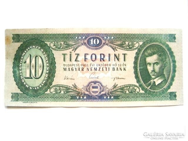 10 HUF 1962. Petőfi ten forints, the 123 mark! 268413 Serial number