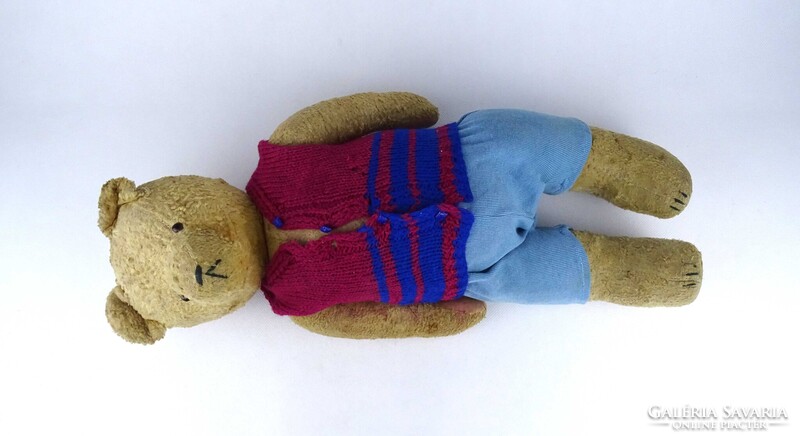 1Z502 Antik afrikkal tömött játék mackó Teddy maci 48 cm