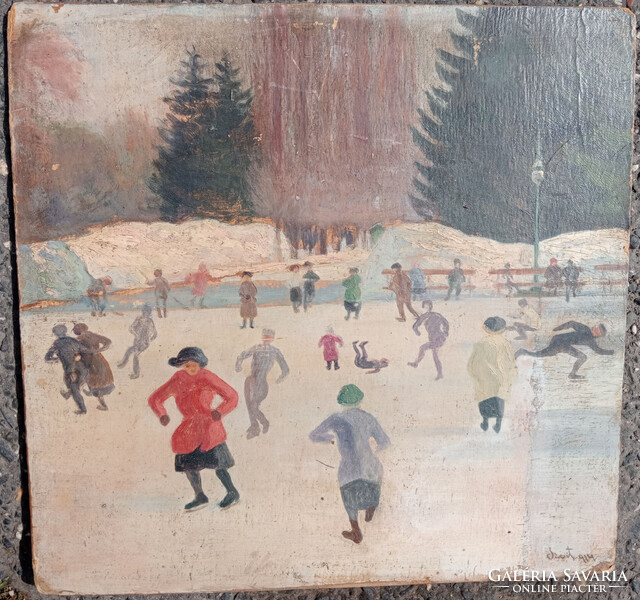 Szirt Oszkár: Korcsolyázók, 1914