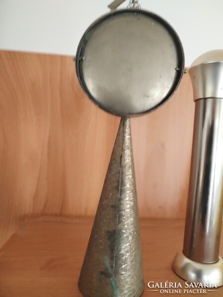 Retro brutalista iparművészeti dísztárgy, kisplasztika borostyánokkal 22 cm