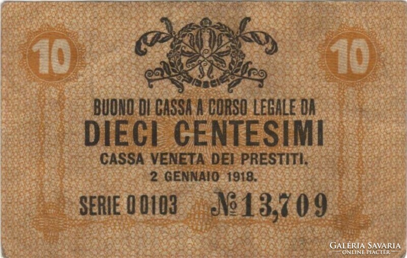 10 centesimi 1918 Velence Olaszország 1.