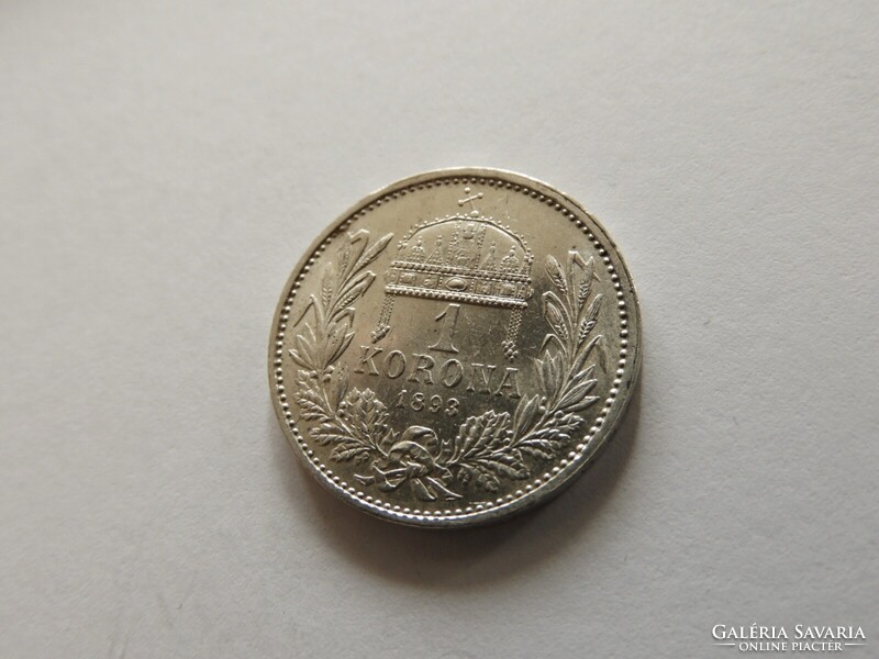1893 KB ezüst 1 korona UNC igazi csillogó verdefényes GYŰJTEMÉNYES darab (KZB)