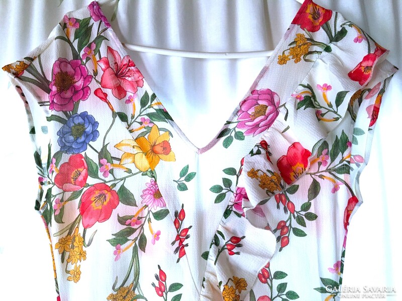 Stradivarius márkás virágos hosszú gyönyörű női ruha S  1