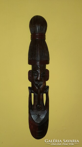 Faragott afrikai fa maszk – falidísz