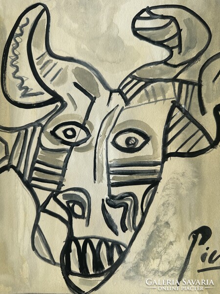 Pablo Picasso festmény szárazpecséttel hitelesítve