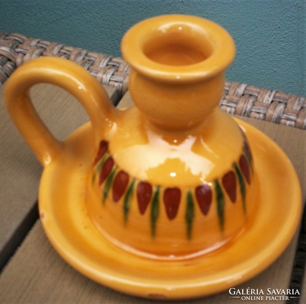 Vintage Pottery BARN, magasfényű sétáló gyertyatartó, ritka