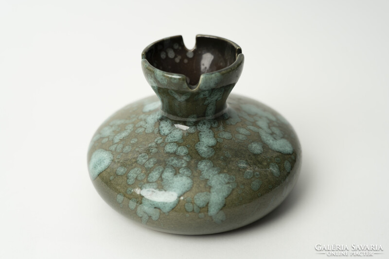 Retró UNIVAS Osztrák Kerámia Váza / Régi / Mid Century / Fat Lava Zöld