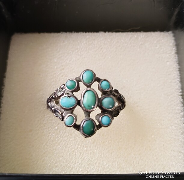 Antik ezüst gyűrű/türkiz