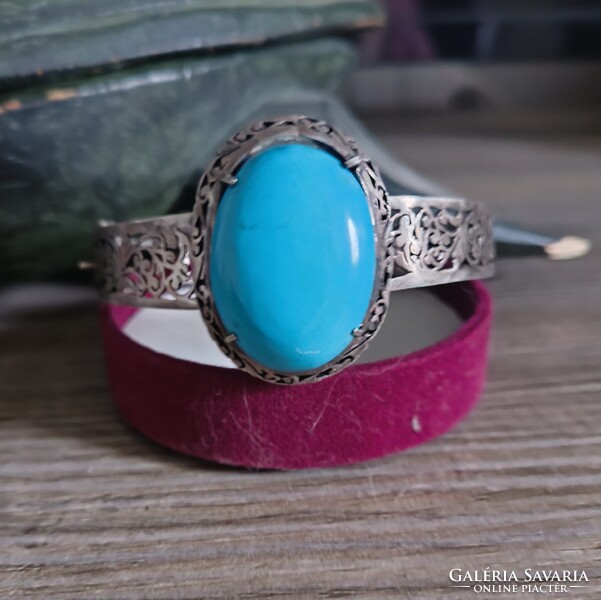 Antik ezüst karperec/ türkiz