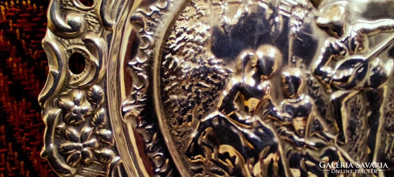 Sterling ezüst szív alakú tál az Edwardiánus korból.- Anglia 1907