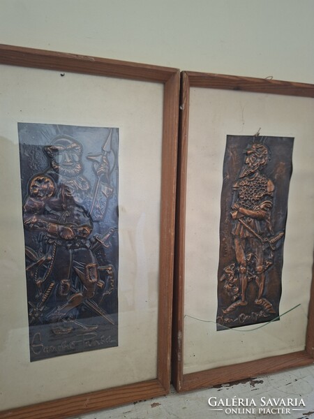 Réz képek Don Quijote és Sancho Panza