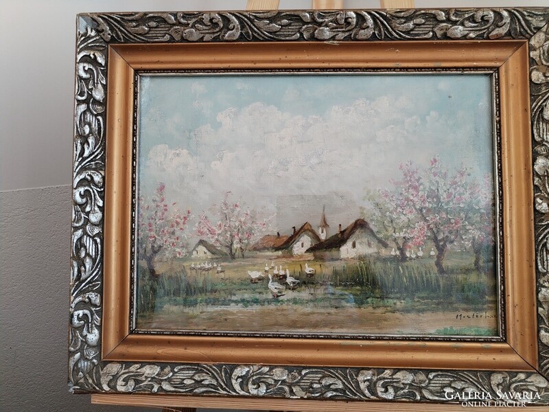 Szép festmény Mesterházy szignóval 55x43 cm kerettel  olaj, vászon