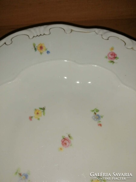 Zsolnay porcelán arany szegélyes, tollazott mélytányér - 6 db egyben - 24 cm (2p)
