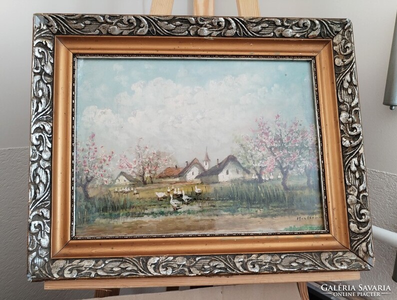 Szép festmény Mesterházy szignóval 55x43 cm kerettel  olaj, vászon
