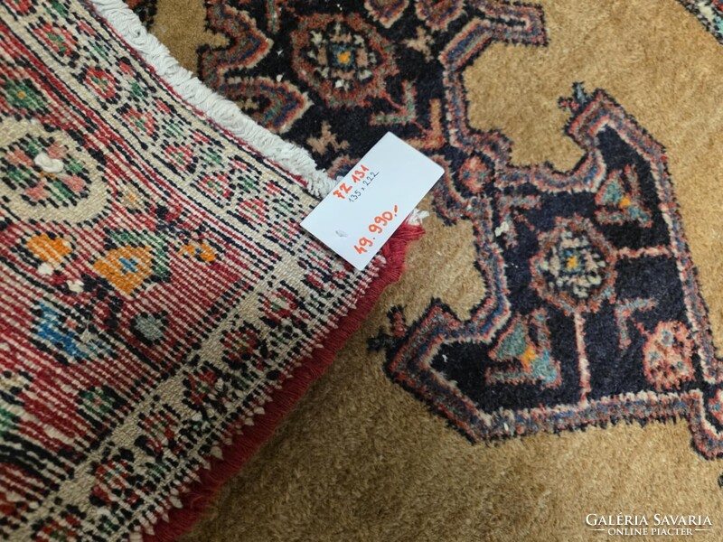 Half-round Iranian Hamadan 135x222 vintage hand-woven wool Persian rug FZ131