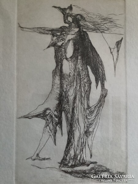 Bencsik János (1945-): Nagy Bábu ( rézkarc )