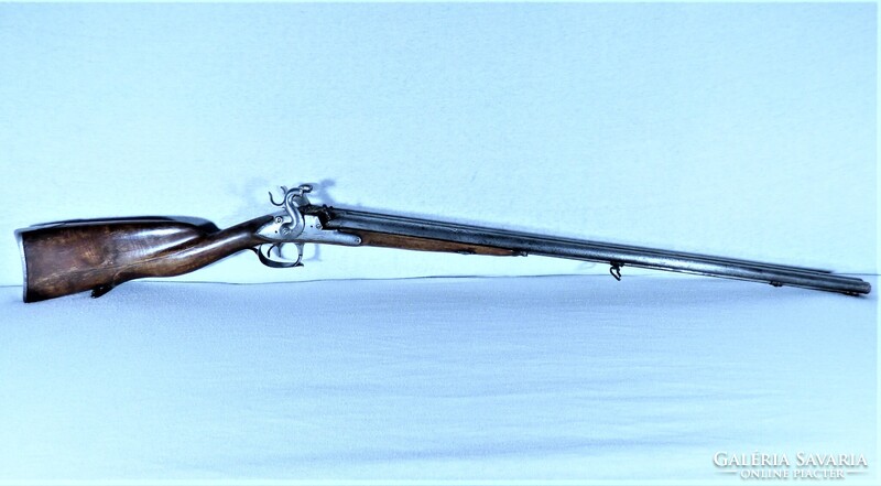 KÜLÖNLEGES, ANTIK, DUPLACSÖVŰ, ELÖLTÖLTŐS PUSKA, ST. ETIENNE, CA. 1820!!!