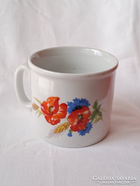 1 Ft-ról! Zsolnay pipacsos / mezei virág mintás bögre