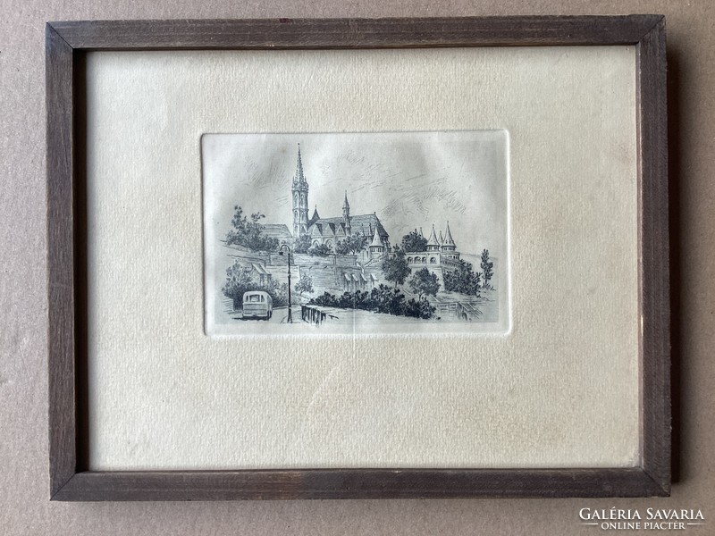 Vertel József ( 1922-1993 ) , Budapest rézkarca .