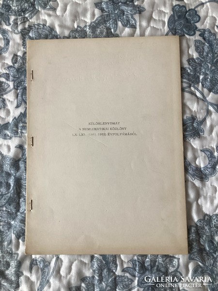 Numizmatikai Közlöny .( Különlenyomat ) .