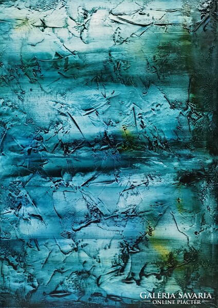 Baján Ildikó festmény 50 x 70 cm. Nyugalom, béke, csend.