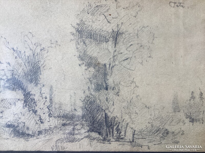 Fás - Bokros tájkép .