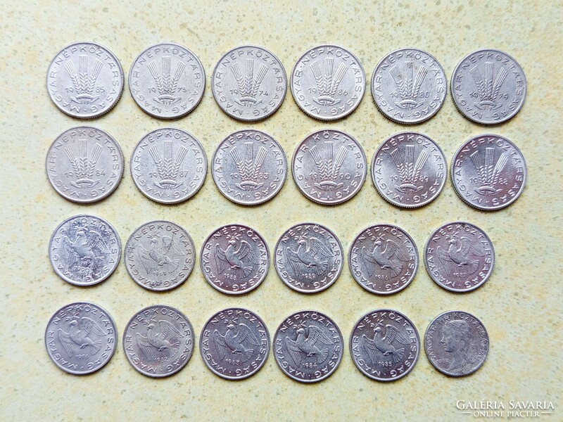 Magyarország 24 db Különböző Érme 5 10 20 Fillér 1962-1990