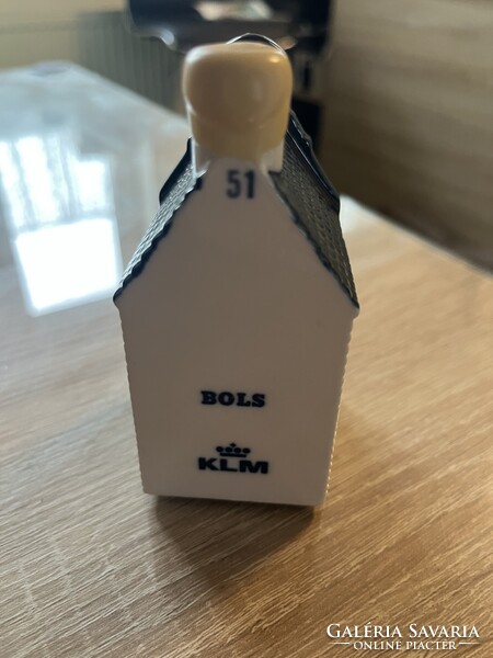 KLM Delft Blue házikó (Nr. 51) – Bols Geneverrel töltve