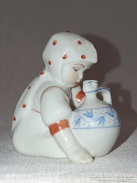 Vintage Zsolnay kézzel festett PORCELÁNFIGURA - Annuska