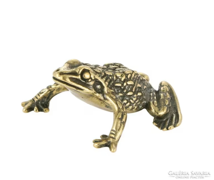 Tömör öntött réz varangy figura