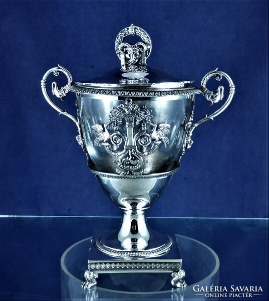 LÉLEGZETELÁLLÍTÓ, ANTIK EZÜST BONBON TARTÓ, PÁRIZS, CA. 1820!!!