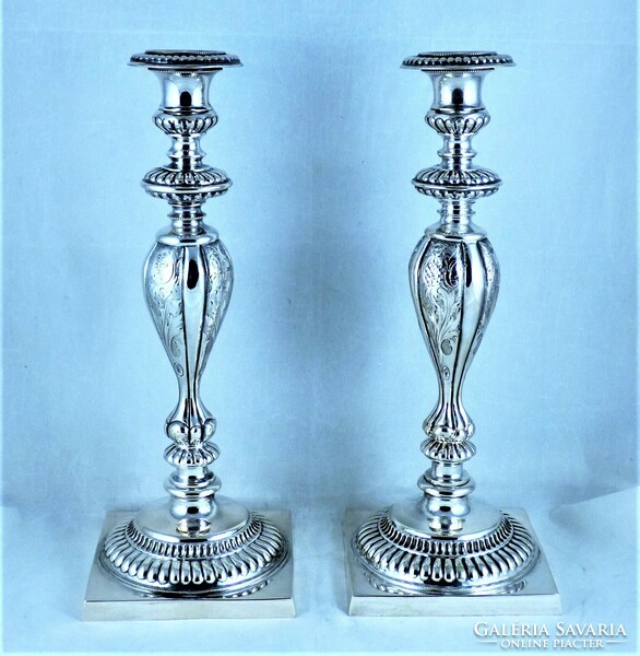 LENYŰGÖZŐ, ANTIK EZÜST GYERTYATARTÓ PÁR, BERLIN, CA. 1820!!!