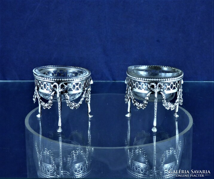 SZÉP, ANTIK EZÜST SÓ & BORS TARTÓ, HOLLANDIA, CA. 1820!!!