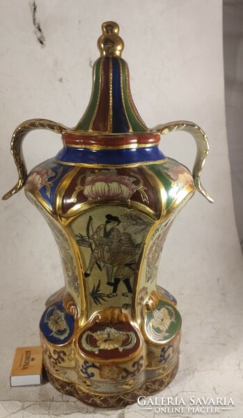 Antik kínai nagyméretű fedeles füles váza 974