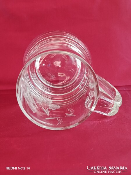 Retro 0,5 l-es csiszolt üveg SÖRÖSKORSÓ szamóca mintával
