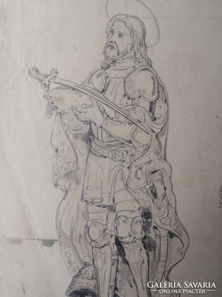 SZENT LÁSZLÓ - FRESKÓ VAGY SZOBORTERV 1912
