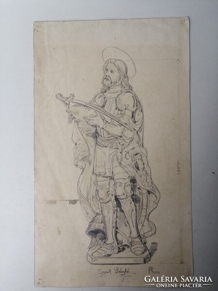 SZENT LÁSZLÓ - FRESKÓ VAGY SZOBORTERV 1912