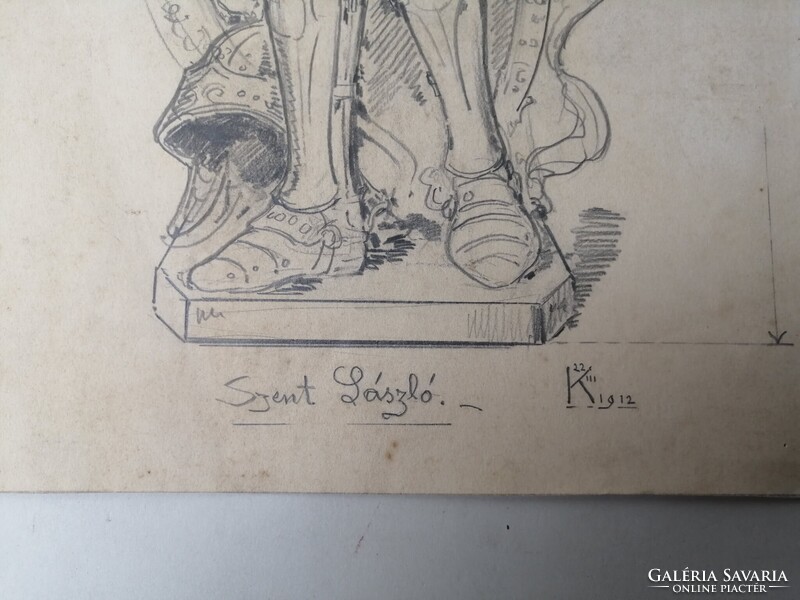 SZENT LÁSZLÓ - FRESKÓ VAGY SZOBORTERV 1912