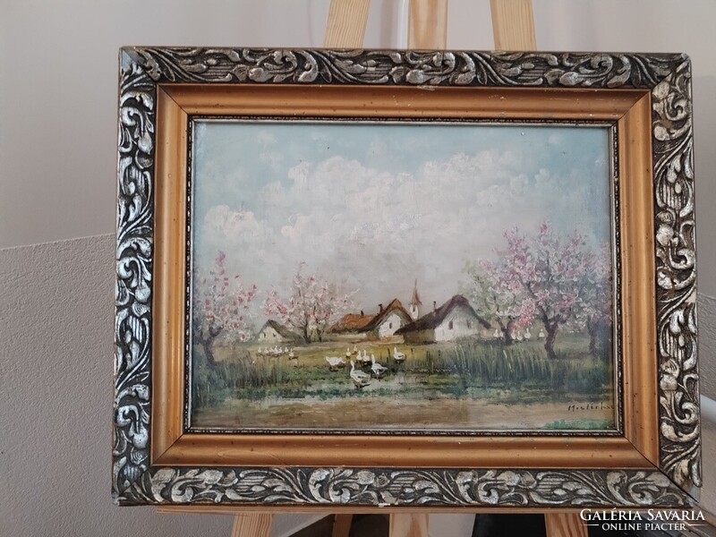 Szép festmény Mesterházy szignóval 55x43 cm kerettel  olaj, vászon